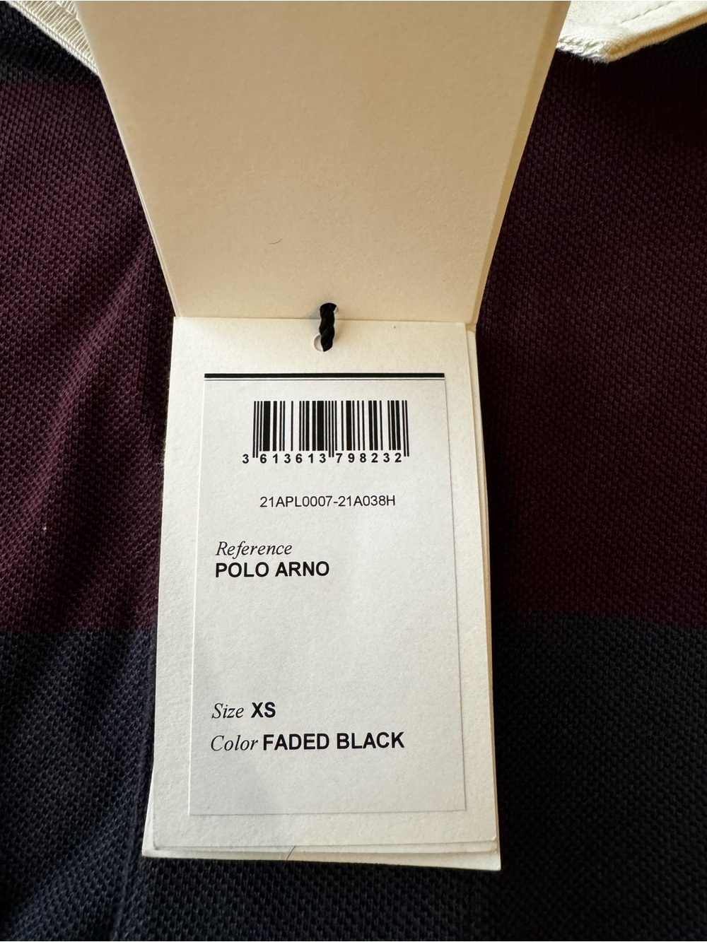 Men's Long Sleeve - Isabel Marant - Navy & Burgundy - Polo - Picture 7 of 9